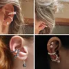 Stud Mode Parel Oor Manchet Bohemen Stapelbaar C-vormige CZ Strass Kleine Earcuffs Clip Oorbellen voor Vrouwen Bruiloft Sieraden 231212