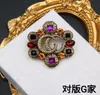 Brand Designer Letters Brooch Fashion Famous G Double Letter Brooches Ruby Crystal Pearl Luxury Couples Individuality Rhinestone S8917868