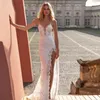 Vestido de noiva de sereia de renda sexy
