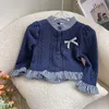 Abiti da ragazza Completi per ragazze Autunno Inverno Manica lunga Maglione lavorato a maglia Top Gonna Moda Coreano Stile college Abbigliamento per bambini Abiti 2 7 anni 231212