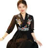 Ethnic Clothing Highend Spring Summer Chinese Style Hanfu Women Elegant Embroidery Phoenix Lady Loose Dress Female SXXL 231212