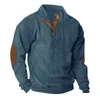 고품질 의류 겨울 버튼 3D 프린트 칼라 풀 오버 간단한 빈티지 재킷을위한 남성용 후드 대형 스웨트 셔츠