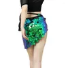 Stage Wear Belly Dance Hip Towel Waist Chain Suit Sexy Sequin Skirt Triangle Training