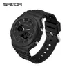 Sanda Casual Men's Watches 50m vattentät sportkvartsur för manlig armbandsur Digital G Style Thock Relogio Masculino 2205248L