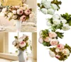 13 HeadsBouquet Artificial Flowers Silk Flower European Fall Vivid Peony Fake Leaf Wedding Home Party Decoration7484963