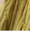Trench feminina casacos de inverno comprimento de casaco acolchoado e com capuz com capuz de capuz de capa de capa, cáqui leve