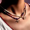 Pendant Necklaces Boho Metal Bee Butterfly Beads Necklace For Women Multicolor White Bead Choker Sweet Fashion Jewelry214W