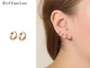 585 Gold color Mini Slim Trend Hiphop Huggie Circle Small Hoop Earrings For Women Fashion Gift for Kids Girls Baby Children13449858