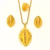 Эфиопские золотые ожерелья с подвесками, серьги, кольцо Хабеша, эритрейские свадебные украшения Sets281o