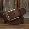 Belts 3.8CM Wide Vintage Distressed Coarse Grain Pleated Washed Belt Men's Leather Top Layer Cowhide