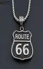 Collier avec pendentif en acier inoxydable pour hommes et femmes, motard camionneur Route 66, cadeau 246d4965326