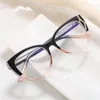 Lunettes de soleil rondes œil de chat pour femmes, verres d'ordinateur, mode TR90 Anti lumière bleue, lecture élégante, optique féminine, lunettes de Prescription