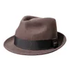 Nowy styl brytyjski wszechstronny wełniany na jesienną zimę, dżentelmen jazzowy kapelusz, męski i damski mały, rondakowy czapkę