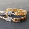 Strand Fashion Multicolor Natural Agates Stone Bracelet For Women Men Tibetan Wrap Tiger Eye Bead Ethnic Bracelets Crystal Jewelry Gift