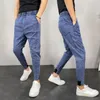 Jeans da uomo Slim Fit Pantaloni neri Tubo stretto Pantaloni skinny da cowboy da uomo Pantaloni corti da motociclista in cotone impilati Inverno 2023 Tendenza retrò