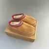 Lady Tasman tofflor Tazz Mustard Seed Chestnut Fur Slides Sheepskin Classic Ultra Mini Platform Boot Winter Women Män Slip-On Shoes Make Upper Wool Fall