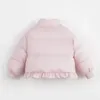 Abrigo de plumón MARCJANIE para niñas, chaqueta cálida gruesa con cuello levantado de encaje para niños para invierno 232105