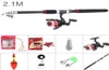 21m fiskespängrulle Combo Full Kits Spinning Reel Pole Set With Carp Fishing Lures Floak Hooks Bell Lead Weight9688629