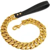 Hundetraining Gehorsamkeitsleine Haustierhalsband Leine Edelstahl Superstarke Goldkette Maßgeschneidert 32 mm Bulldogge Pitbull Groß 231212