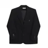 Men's Suits Autumn Niche Shoulder Pad Black Suit Jackets Loose Casual High Street Blazers Men Tops Overcoat Male Clothes