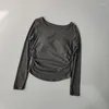 Active Shirts Soutien-gorge de sport avec coussinets de poitrine pour femme - Réduction de la taille - Effet amincissant - Chemise de base à manches longues - Haut ajusté pour usage extérieur