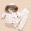 Down Coat Children's Suits Winter Parkas For Girls Ski Jumpsuit Baby Boy Clothing Set Jacket Kids Snowsuits Hooded Overalls Warm