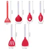 Matlagningsredskapsstil 6st silikon köksutrustning nonstick set cookware spatula sked spade köksverktyg med lagringsställ 231213