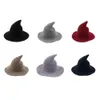 Party Hats Halloween Witch Hat Diversified Along The Sheep Wool Cap Knitting Fisherman Female Fashion Pointed Basin Bucket Drop Delive Otdjb