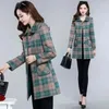 Women's Trench Coats 2023 Autumn Fashion Single-Breasted Middle-Aged Mother Plaid Loose Coat Women Casual Slim Windbreaker Female Overcoat