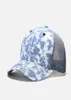 Sommer Frauen Criss Cross Pferdeschwanz Hut Messy Bun Baseball Cap Vintage Gewaschene Farbe Atmungsaktive Mesh Trucker Caps Hüte 2105311579489