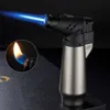 Portable Windproof Lighter Outdoor Barbecue Kitchen Cigar Igniter Metal Turbine No Gas Large Firepower Men's High End Gifts