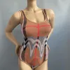 2024 New Leopard Bikini Sets with Sexy One-Piece Swimsuit and Steel Ring for Women