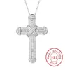 Nowy 925 Srebrna Znakomita Biblia Jezus wisiorek dla kobiet mężczyzn Crucifix Charm Symulowany platynowa biżuteria diamentowa N028 CJ1912105268634