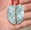 Linda cor de campo azul natural Jade Dragão requintado e Phoenix Match Lovers039 Dinheiro Talisman Deckla5016830