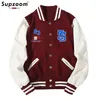 Men's Jackets Supzoom Arrival Autumn Baseball Wear Students Fat Teenagers Preppy Style Rib Sleeve Short Print Bomber Jacket Men 231212