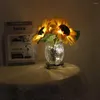 Lampes de table YOUZI 3.7V LED Simulation Tournesol Lampe de nuit Ornements pour la maison Salon Décor de bureau