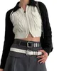 Cinture Cintura con fibbia ad ardiglione Estetica Ampia PU Stile punk Accessori casual da donna