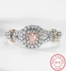 DEMMINA ROMAGGIO Romantico Principessa Pink Stone Anello Originale Solid 925 Gioielli in argento Fashi