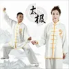 Vêtements ethniques Vente en gros Chinois Hommes Femmes Kung Fu Costumes Brodé Dragon D'or À Manches Longues Tai Chi Martial Art Uniforme Ensemble 231212