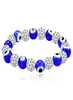 Cute Mix Color Eyeball White Rhinestone Beads DIY Stretch Bracelets Beaded Strands8856319