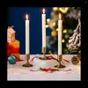 Ljushållare Holder Gold avsmalnande ljus 4st står dekorativ julmetall för avsmalnande järngångar retro