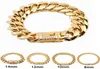 Europeiska säljer handleds smycken höfter humle 8101214mm 18k guld chunky stainls stål kubansk kedjearmband för män11815429996940