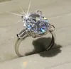 925 prata esterlina corte oval 4ct simulado anéis de diamante para mulheres conjunto anel de noivado eterno marca jóias finas gift3752463