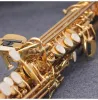 Saxofón Soprano recto de latón 82Z, instrumento de viento de madera plano Bb B, patrón tallado de llave de concha Natural, hecho en Japón