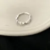 Cluster Ringe 925 Silber Offener Fingerring Unregelmäßige Perle Perlenschnur Punk Geometrisch Stapelbar Für Frauen Mädchen Schmuck Geschenk Dropship