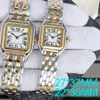 Роскошные квадратные золотые часы женщин модные часы дизайнерские бриллианты Quartz 751 Смотрит часы Sapphire 316 из нержавеющей стали.
