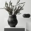 Wazony nowoczesne domowe jadalni stołowe miękkie dekoracje ozdoby czarne złote kropki ceramiczne wazon model dekoracji pomieszczenia kwiat