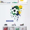 World Soccer Football Game Wall Sticker for Living Room Bedroom Home Decorative Wall Decals Kids Room Murals Wallpaper Decor Pvc