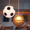 Lâmpada pingente de basquete cozinha hanglamp futebol luzes vidro quarto crianças industrial pendurado luminária iluminação lamps276d