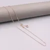 Chaînes Au750 Real 18K Collier de chaîne en or rose pour femmes Femme 1.2mm Collier de cou de blé brillant 18''L Cadeau